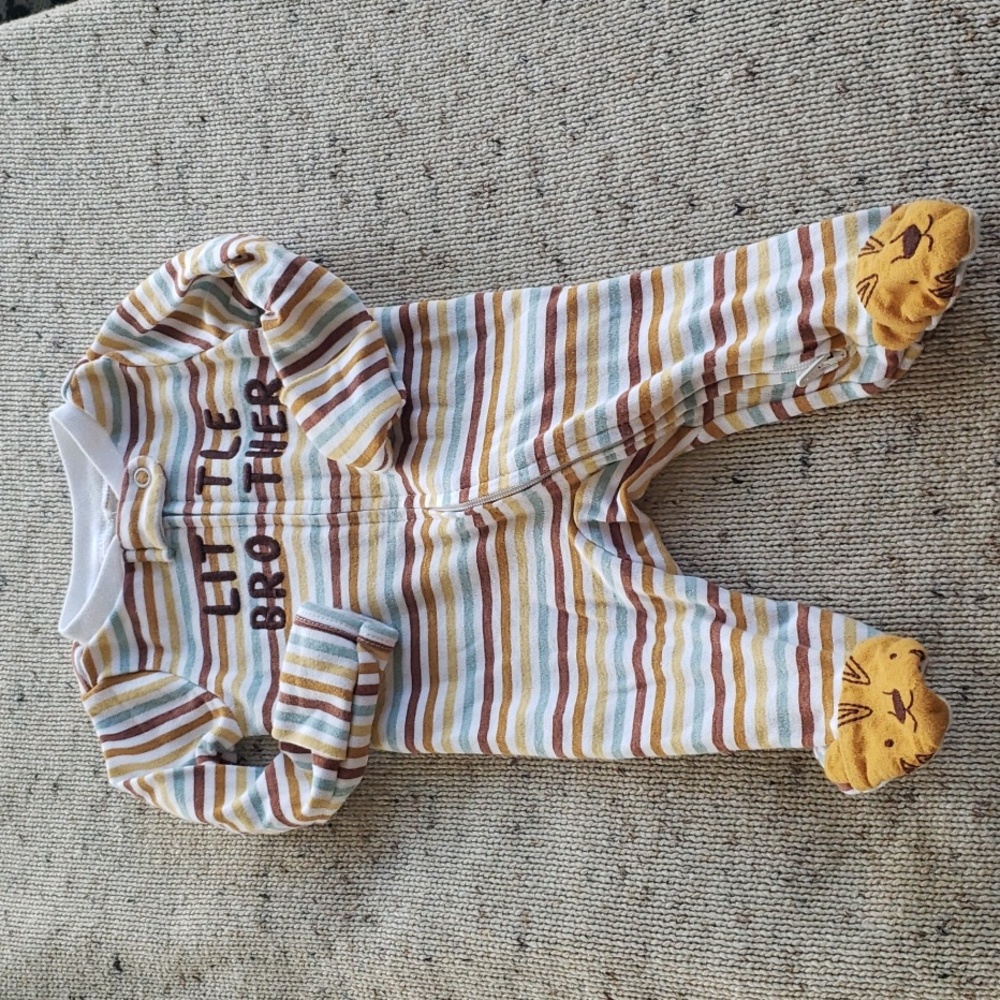 *EUC* 'Little Brother' Newborn Footed Jumpsuit